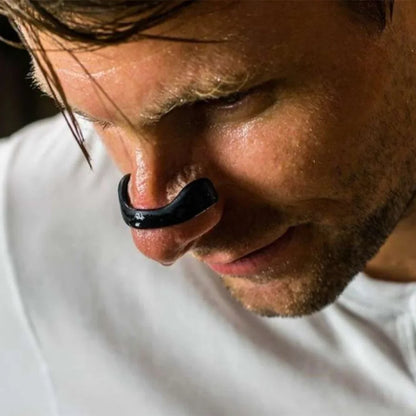 Magnetic nose strip for anti-snoring and better breathing.